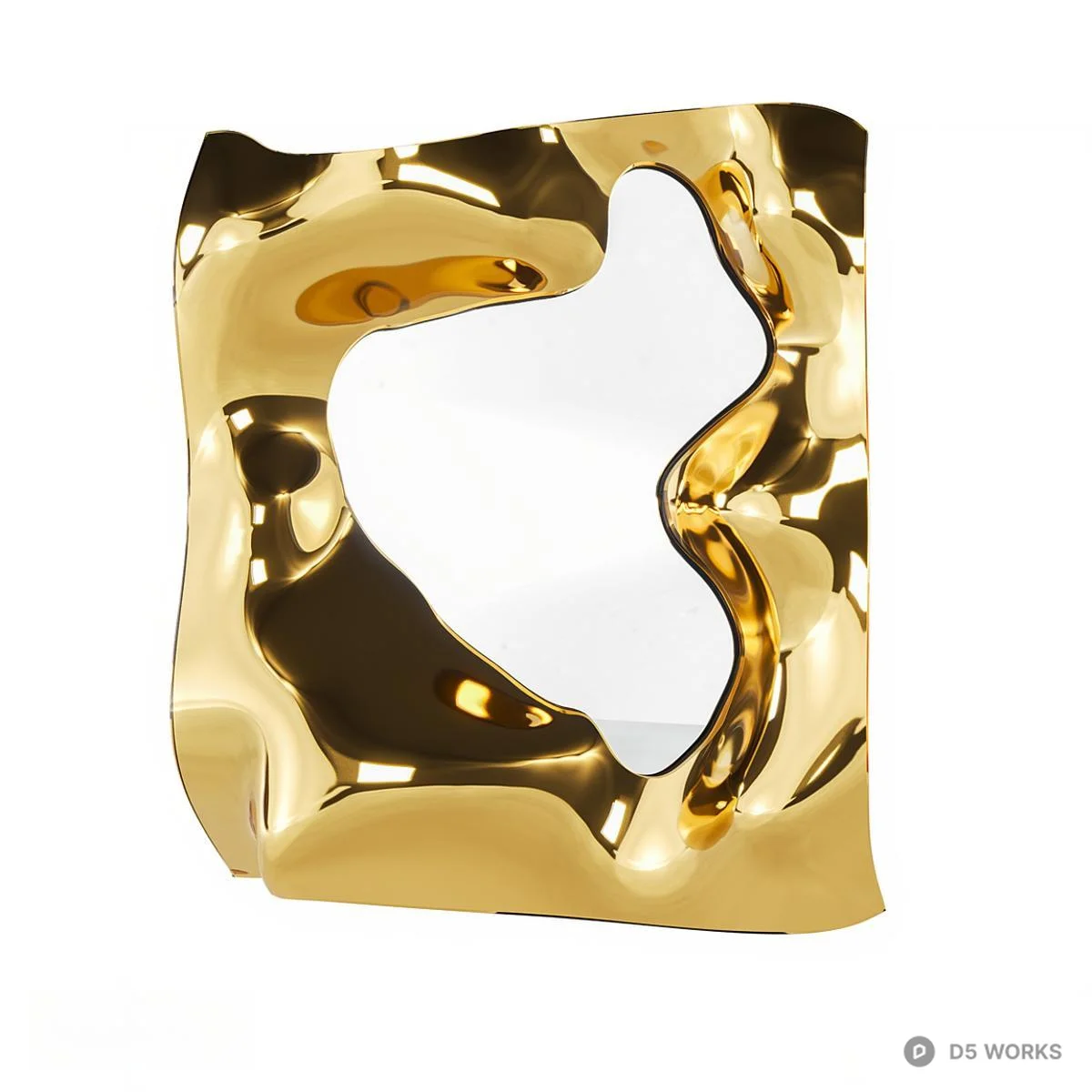 Liquid Metal Decorative Mirror 3d model thumbnail 3