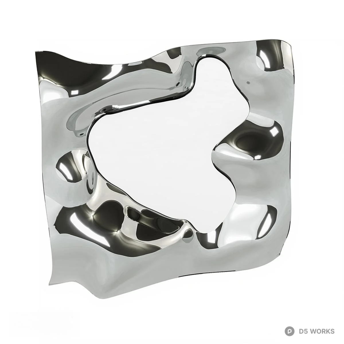 Liquid Metal Decorative Mirror 3d model thumbnail 2
