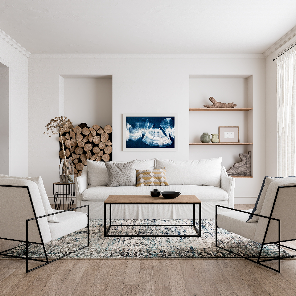 Scandinavian Sofa & Side Table Set