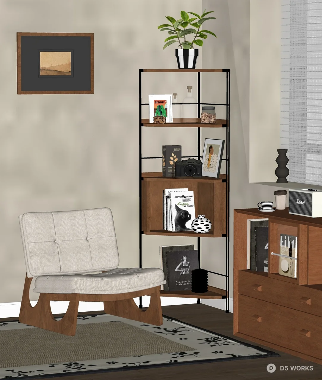 Mid Century Modern Armchair 3d model thumbnail 2