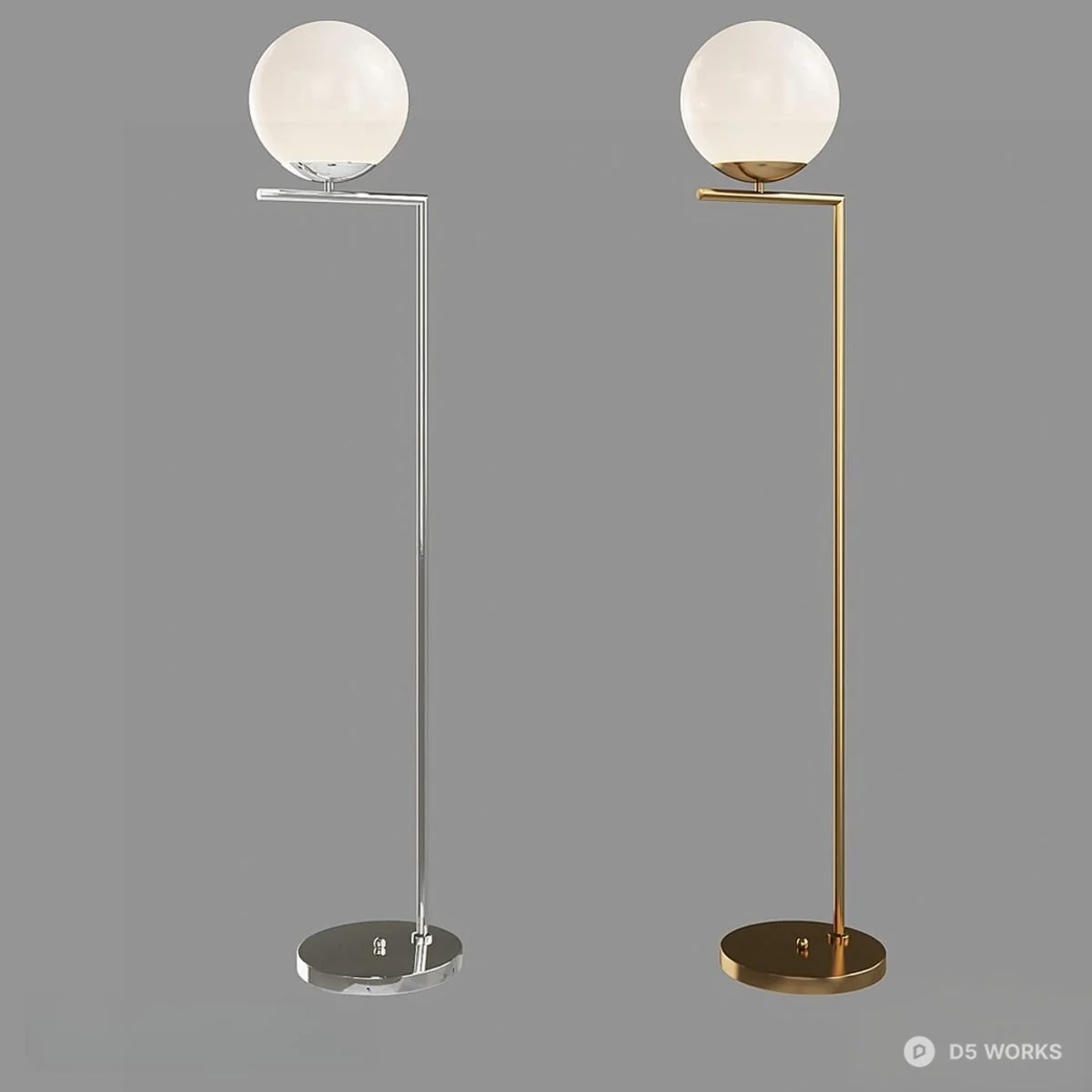 Minimalist Sphere Floor Lamp 3d model - Image 1
