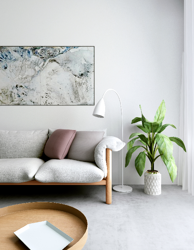 Scandinavian Sofa & Side Table Set