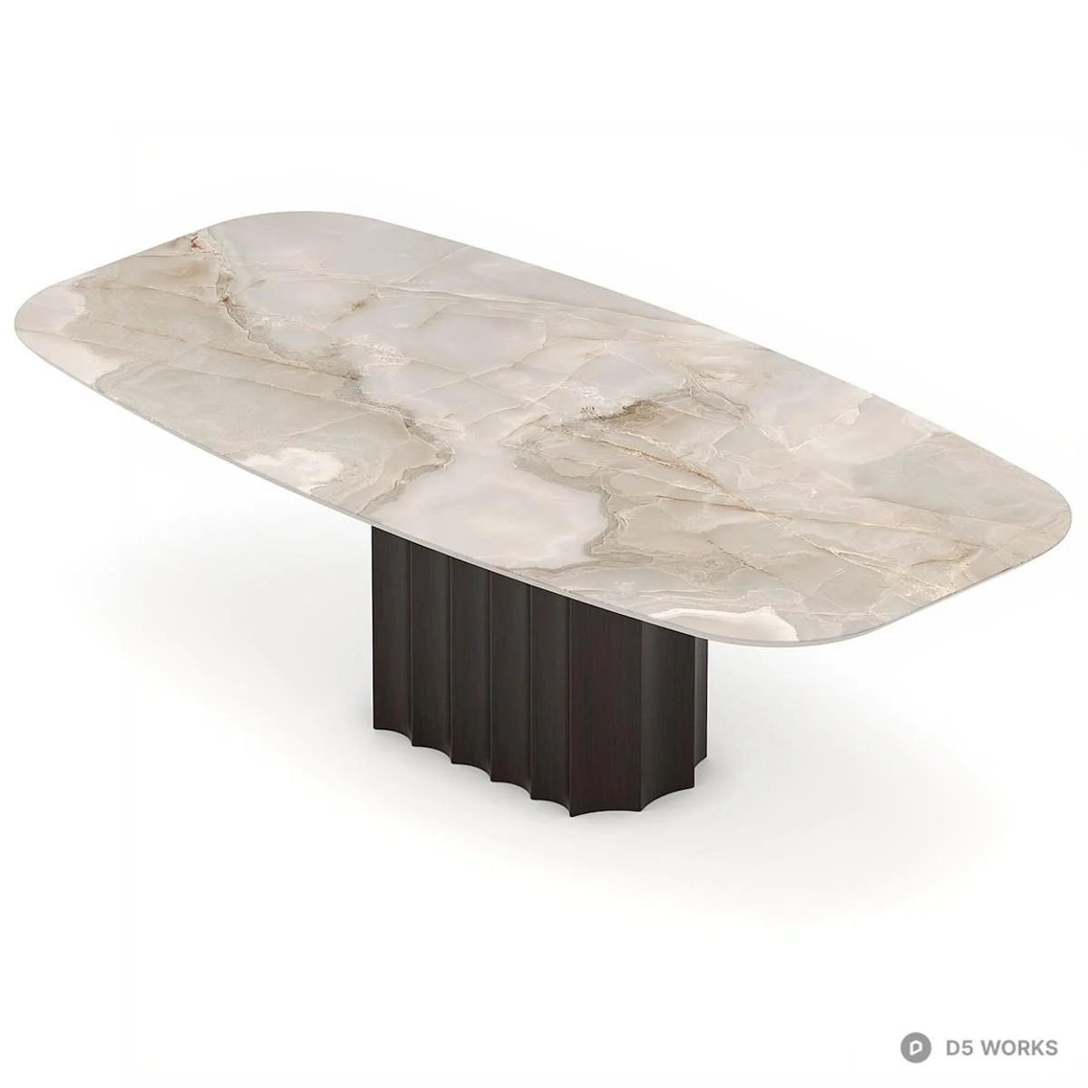 Marble Top Dining Table With Six Chairs 3d model thumbnail 4