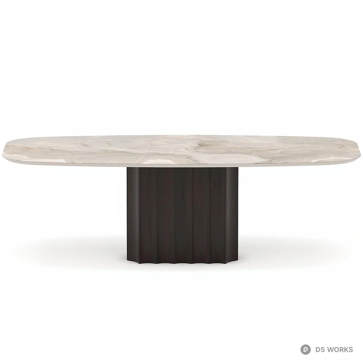 Marble Top Dining Table With Six Chairs 3d model thumbnail 3