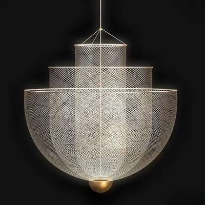 Tiered Wire Mesh Pendant Light 3d model