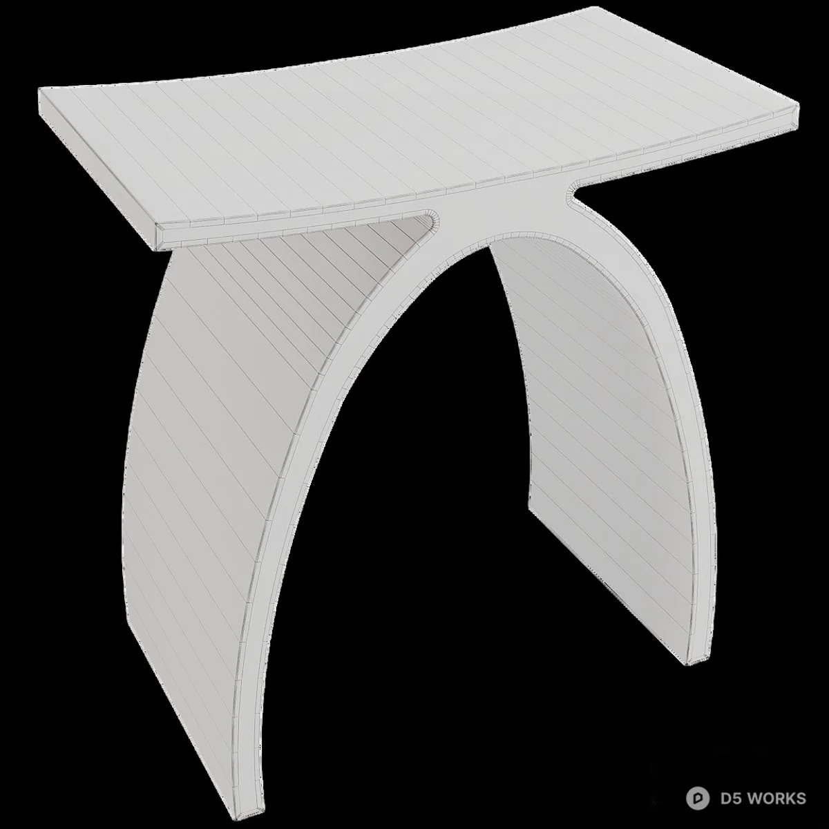 Minimalist Arch Design Stool 3d model thumbnail 2