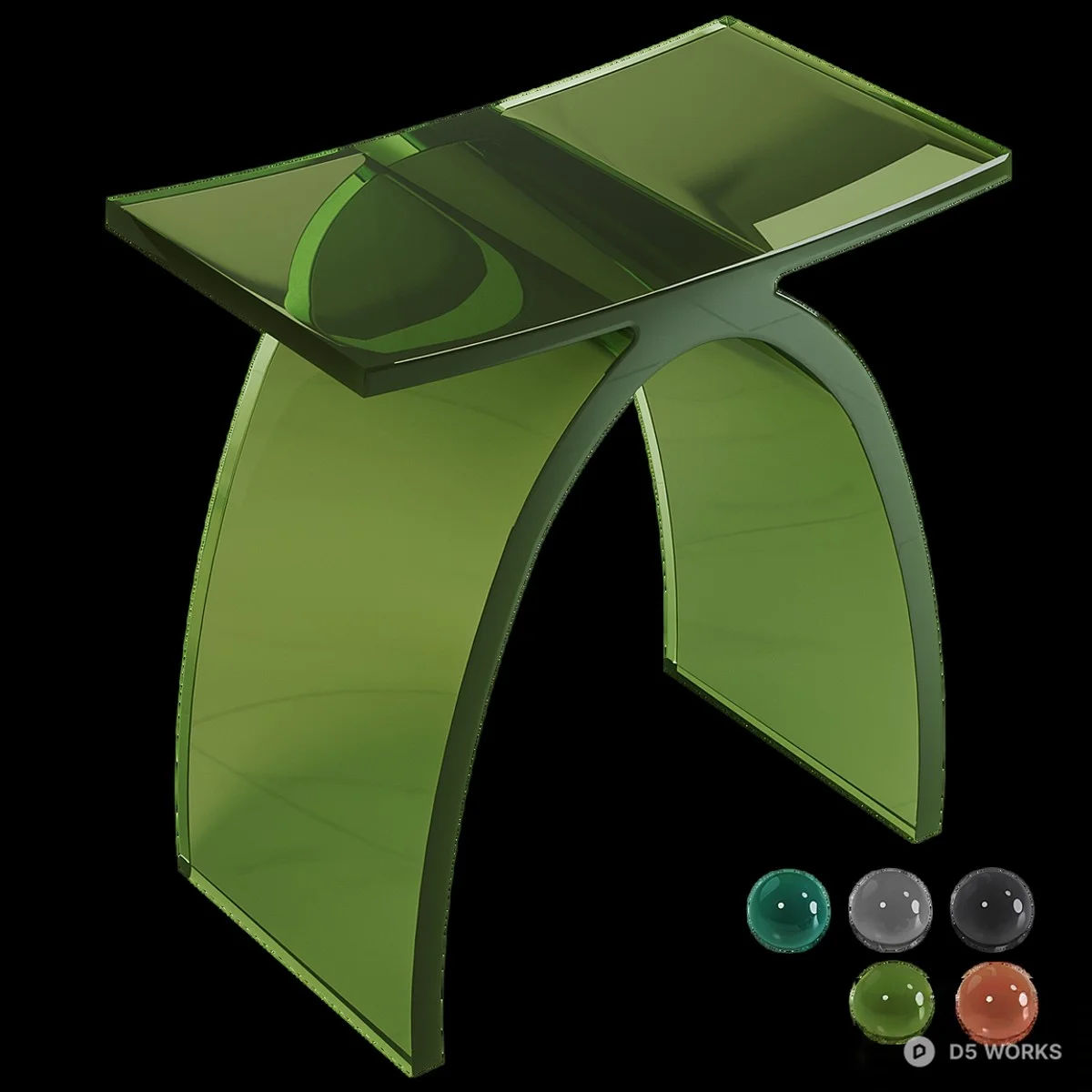 Minimalist Arch Design Stool 3d model thumbnail 5