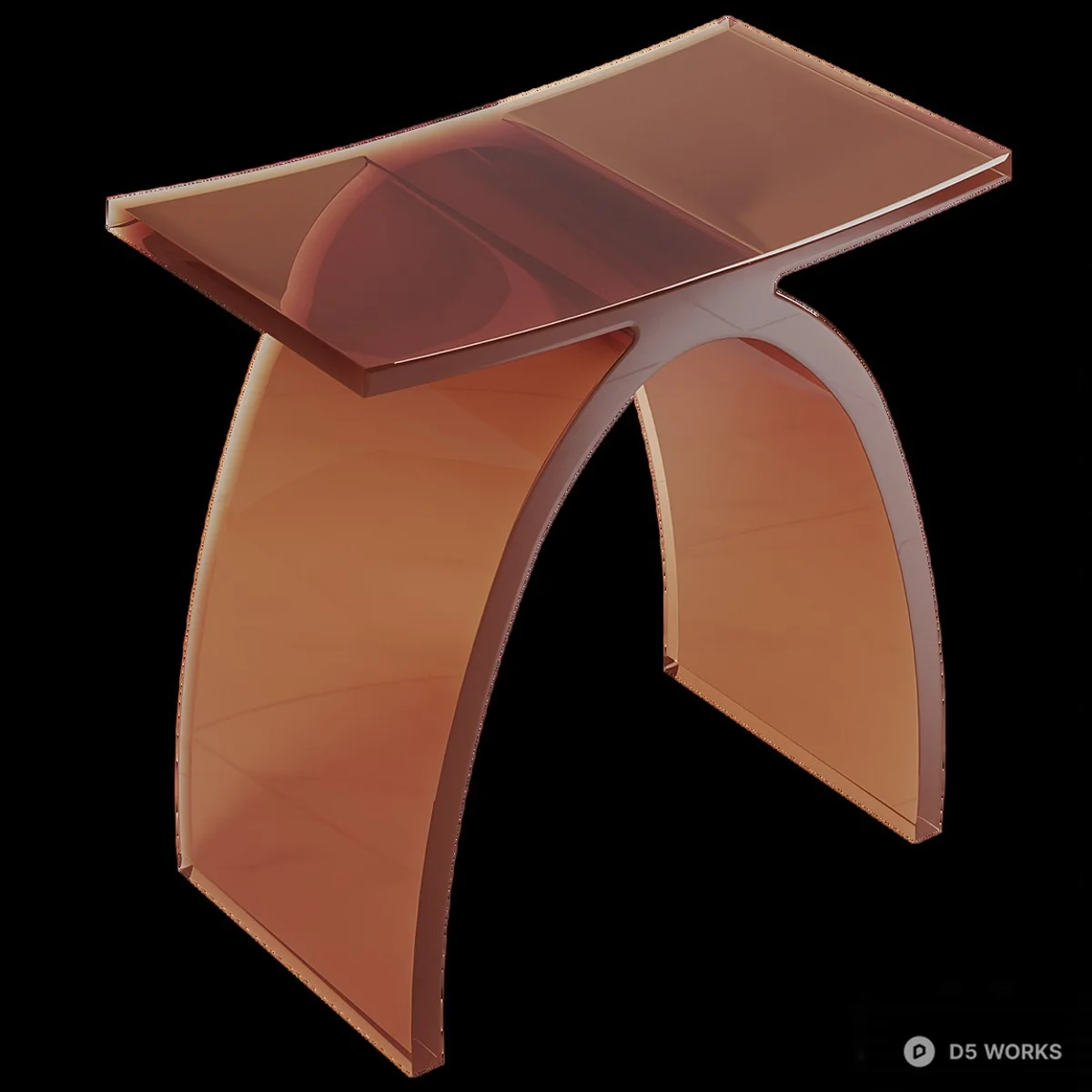 Minimalist Arch Design Stool 3d model thumbnail 4