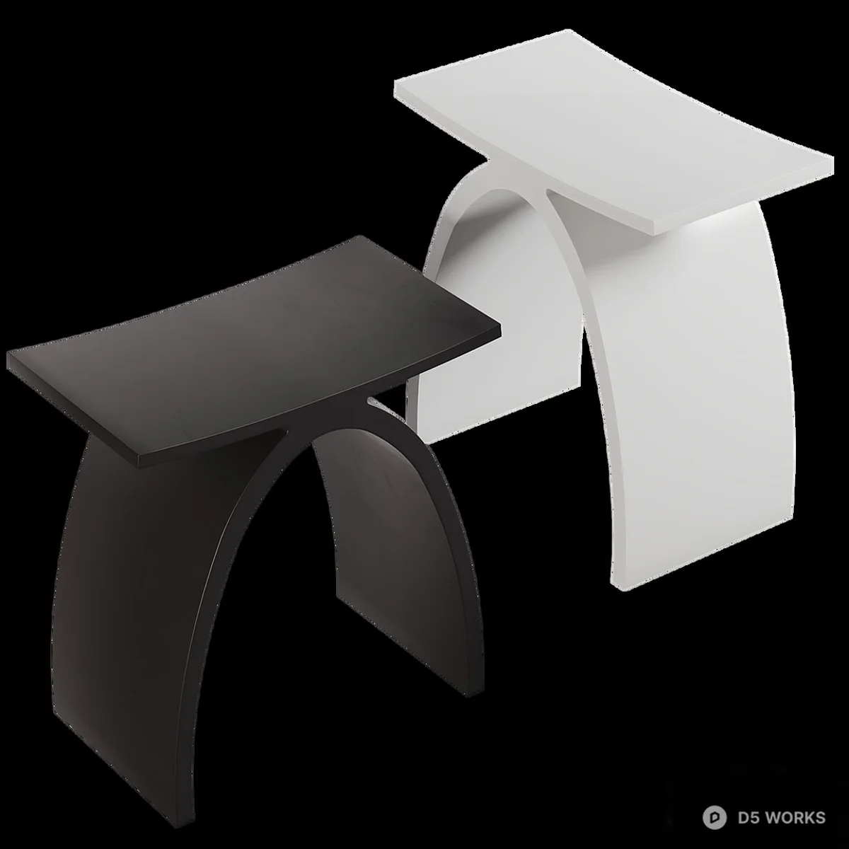 Minimalist Arch Design Stool 3d model thumbnail 3