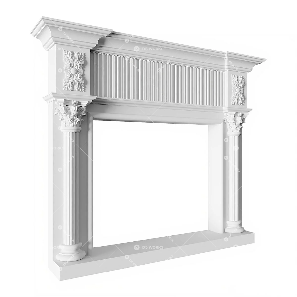 European Fireplace 3d model thumbnail 2