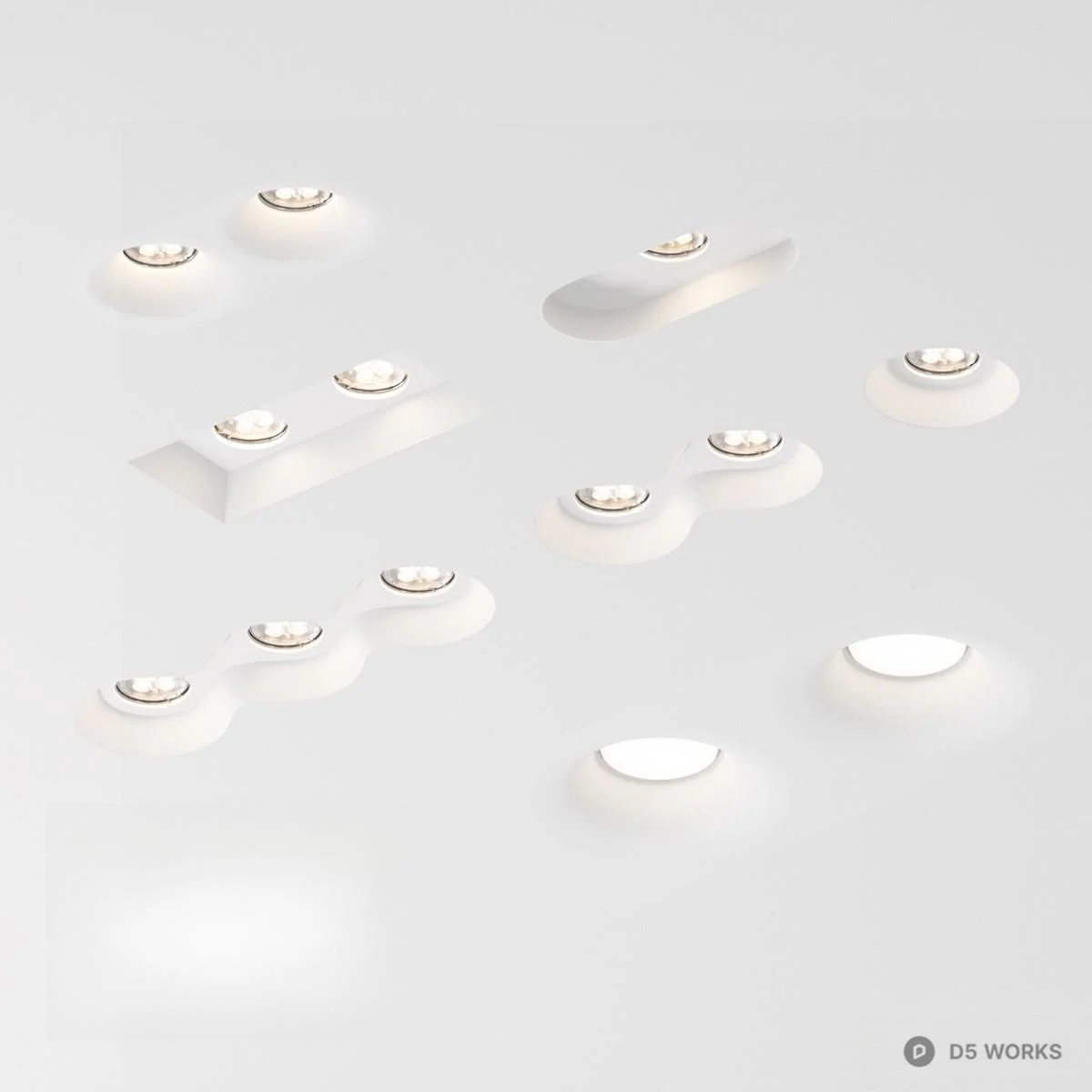 Minimalist Recessed Spotlights 3d model - Image 1