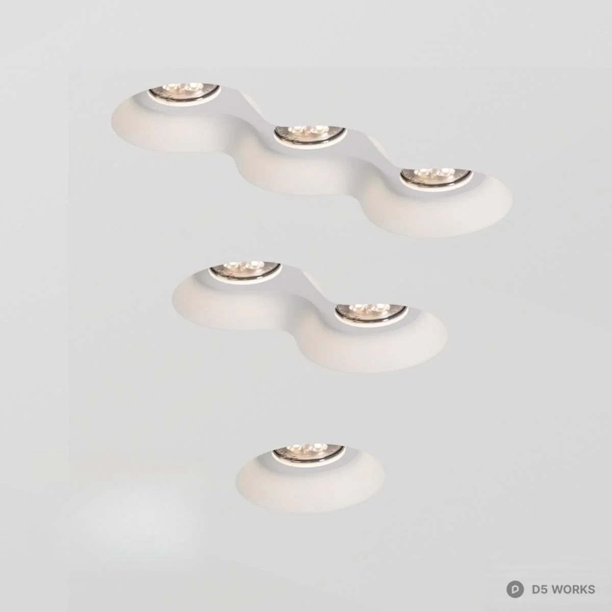 Minimalist Recessed Spotlights 3d model thumbnail 3
