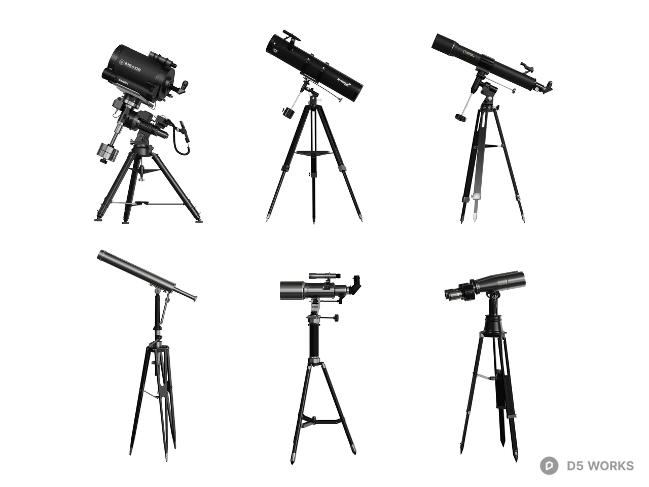 Telescope On Tripod 3d model - Image 1