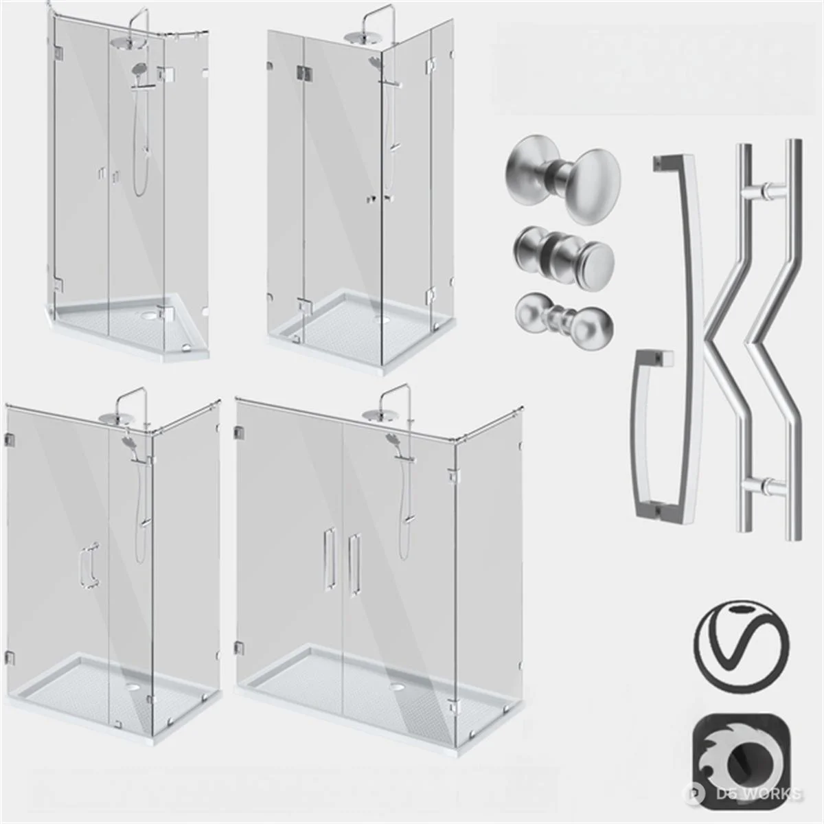 Metallic Hardware Components 3d model thumbnail 2