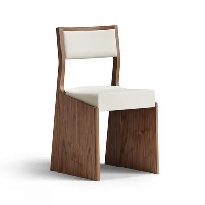 Wooden Frame Dining Chair With Upholstered Seat And Back 3d model