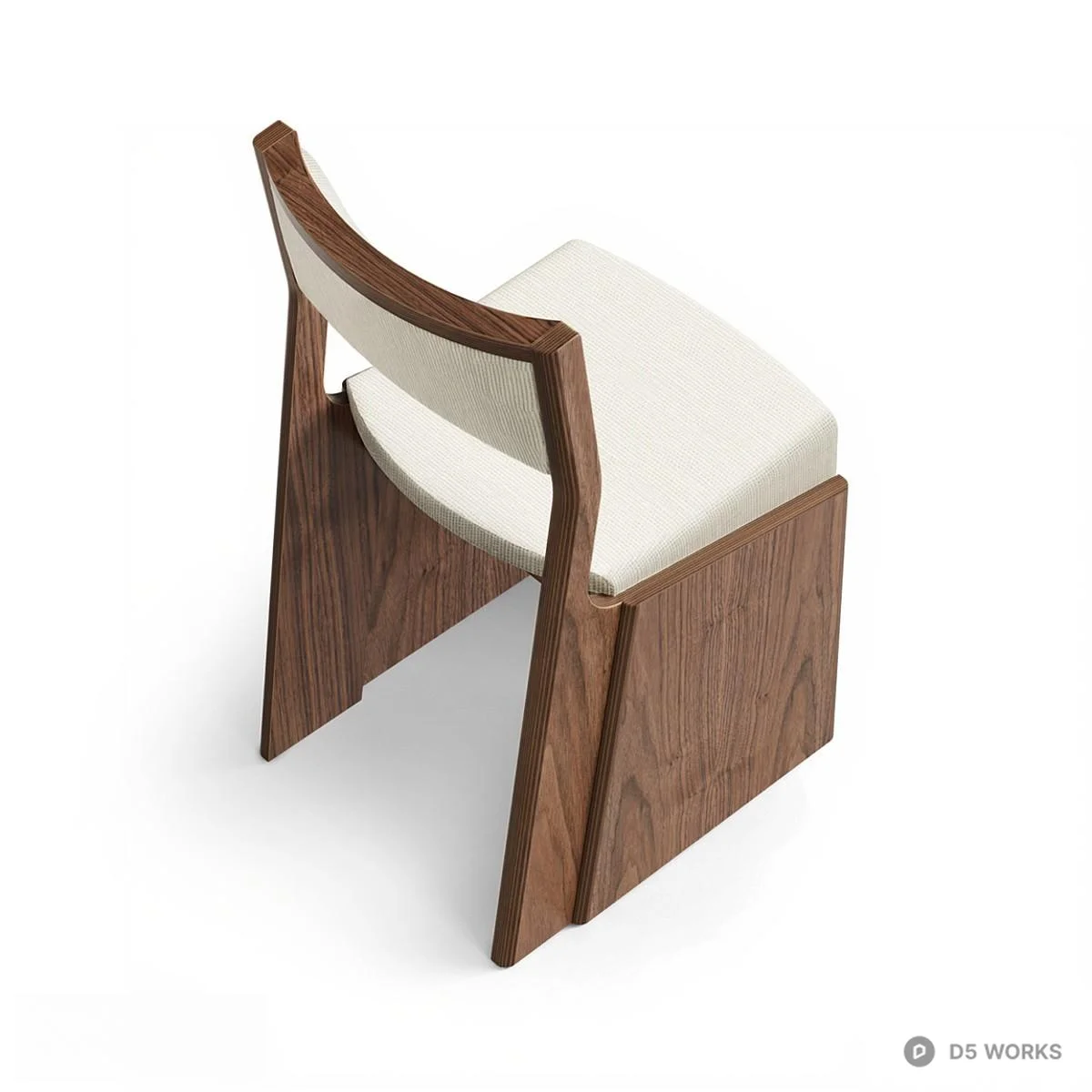 Wooden Frame Dining Chair With Upholstered Seat And Back 3d model thumbnail 3