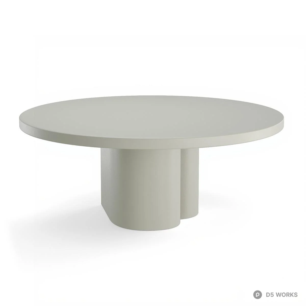 Minimalist Black Round Dining Table 3d model thumbnail 7