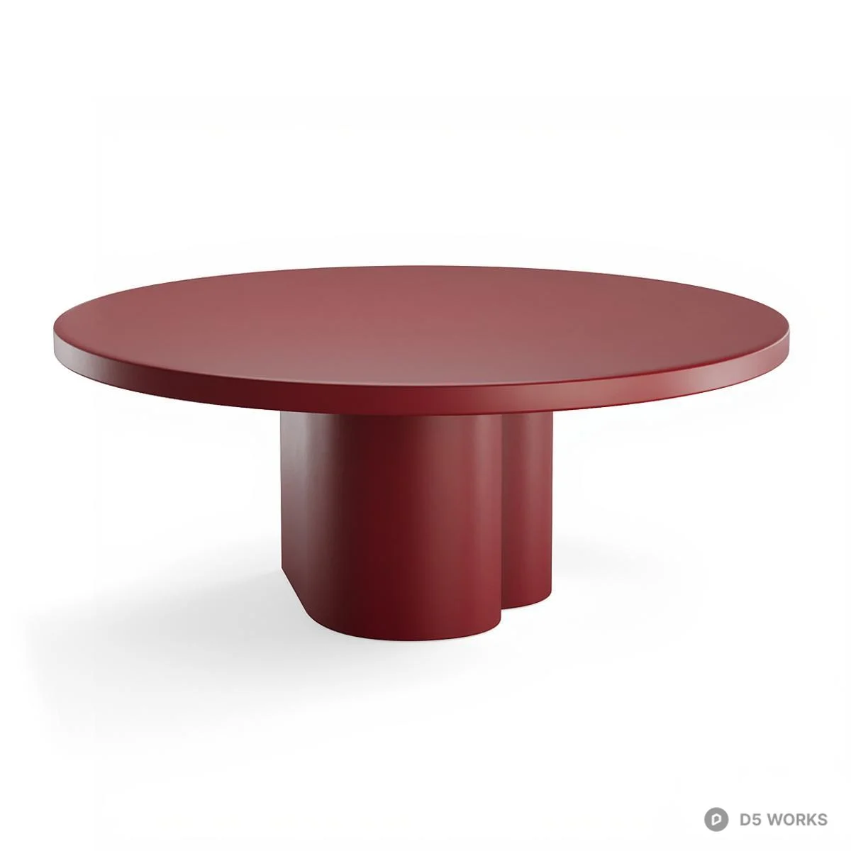 Minimalist Black Round Dining Table 3d model thumbnail 5