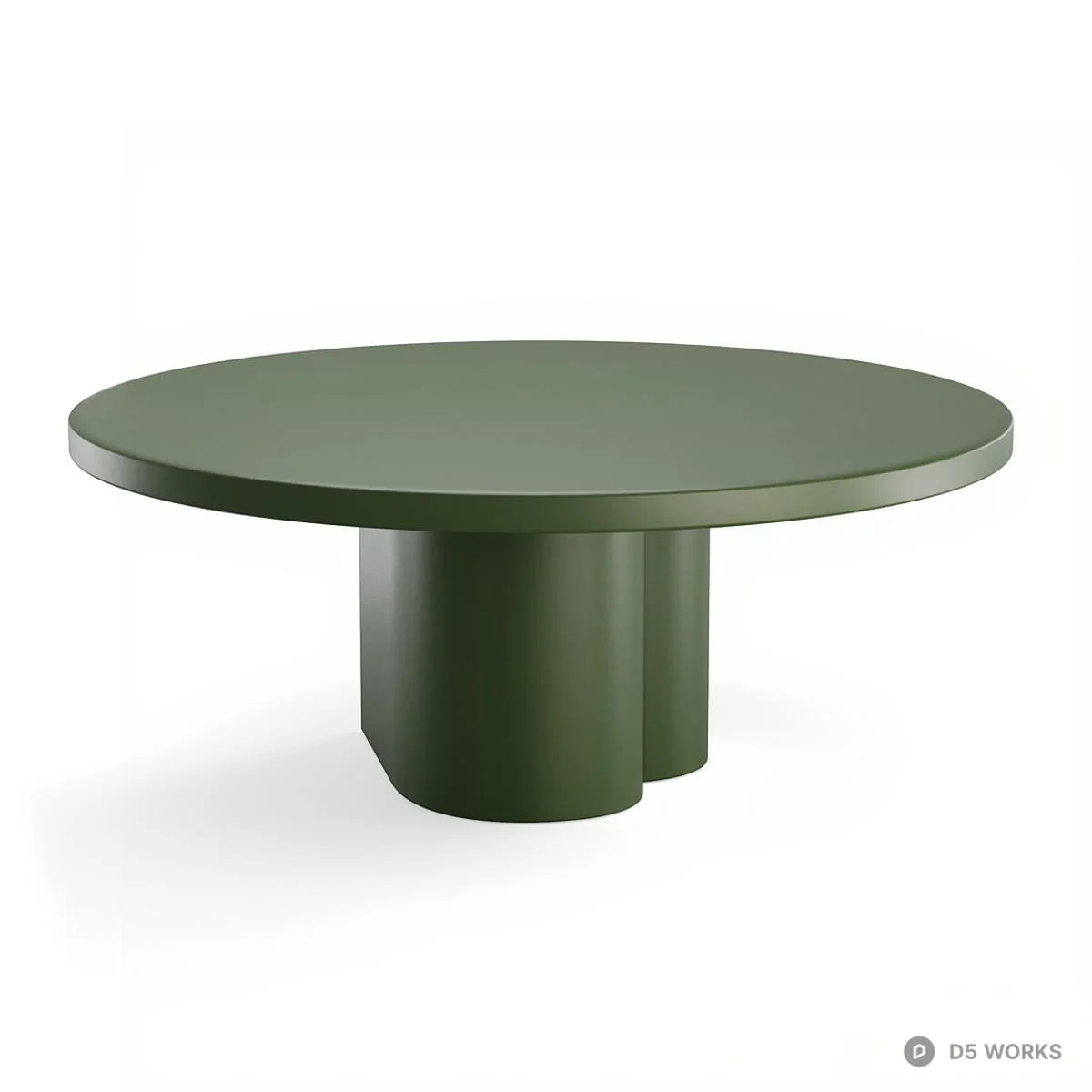 Minimalist Black Round Dining Table 3d model thumbnail 6