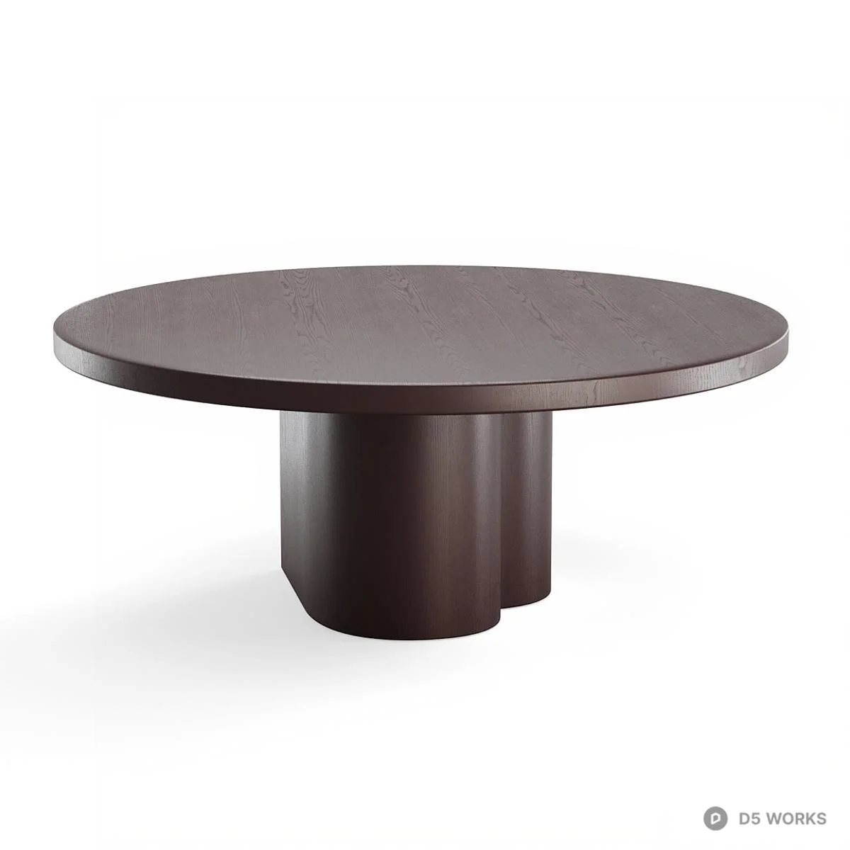 Minimalist Black Round Dining Table 3d model thumbnail 3