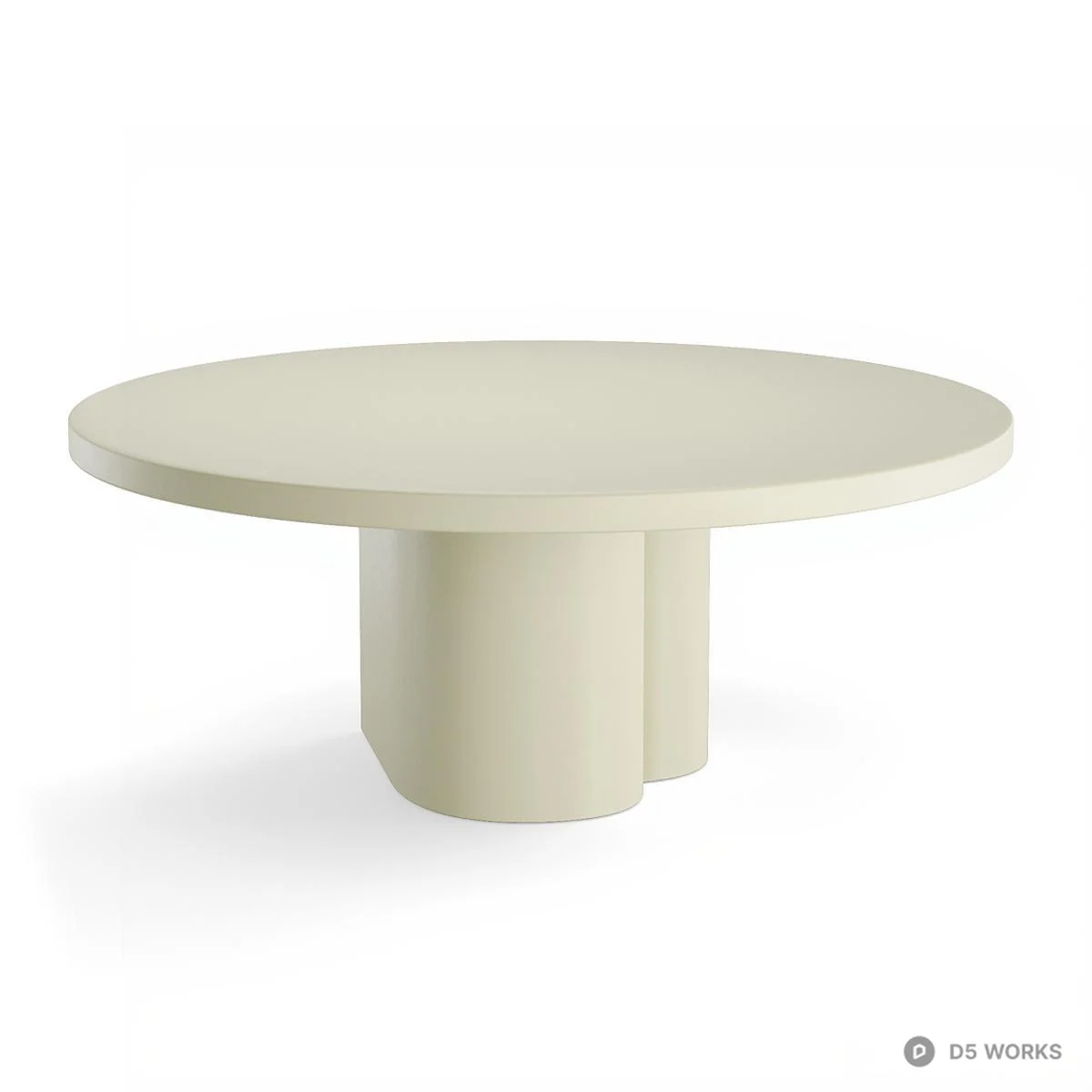 Minimalist Black Round Dining Table 3d model thumbnail 4