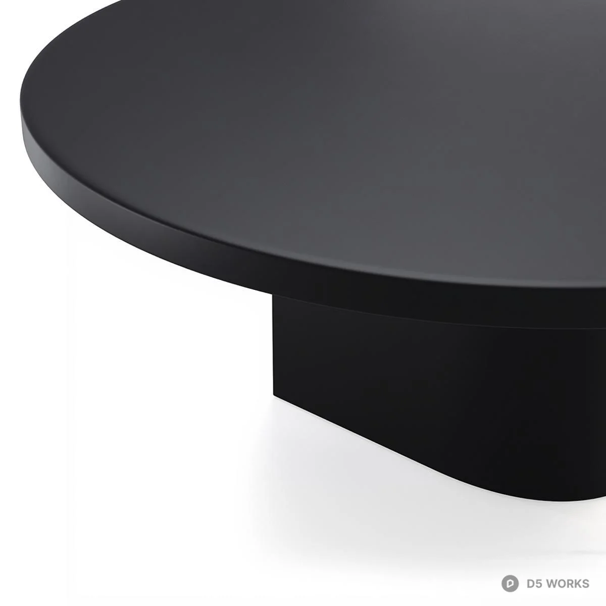 Minimalist Black Round Dining Table 3d model thumbnail 2