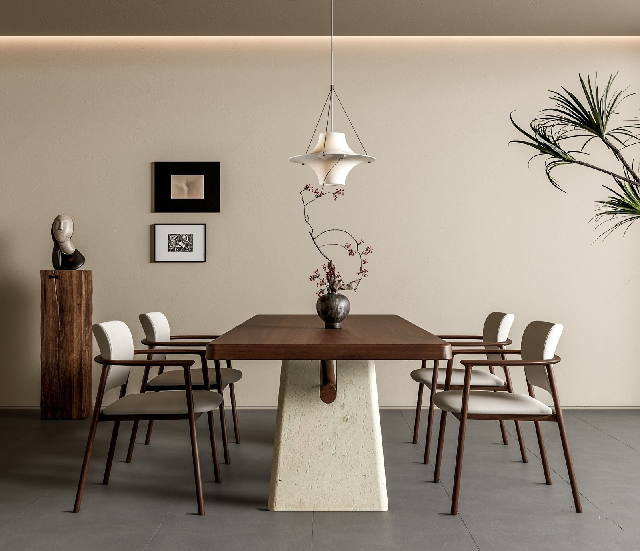 Mid-Century Modern Dining Table & Chairs Set