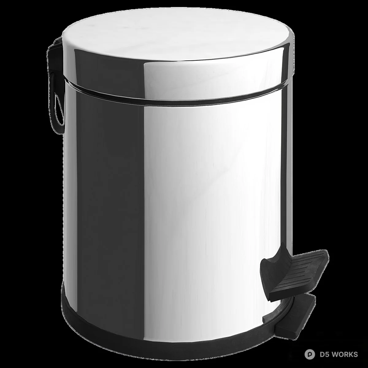 Stainless Steel Pedal Trash Bin 3d model - Image 1