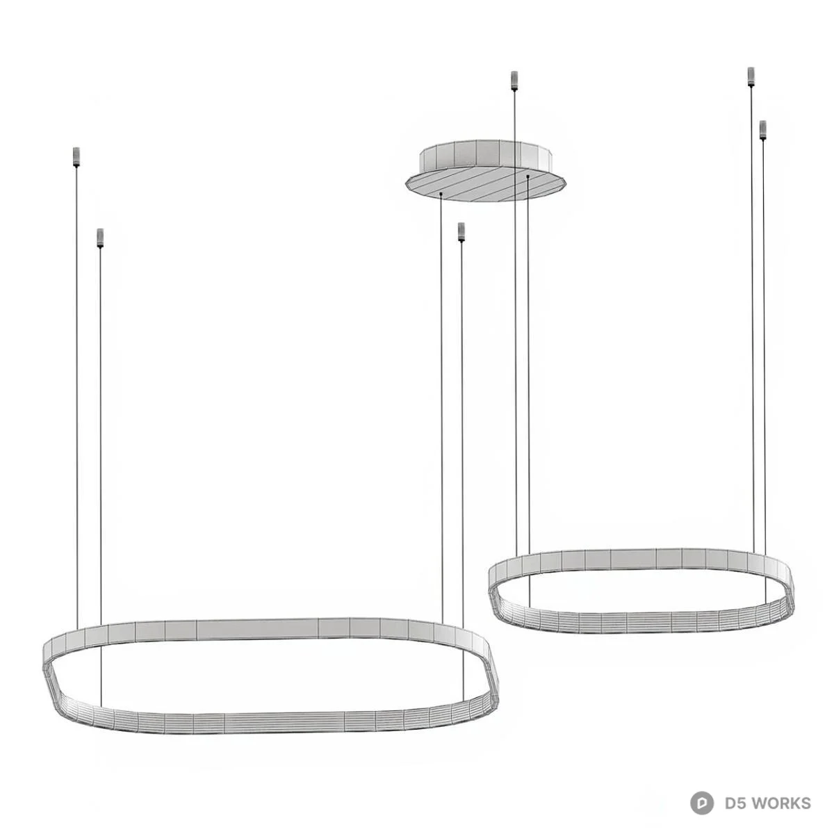 Minimalist Linear Pendant Light 3d model thumbnail 2