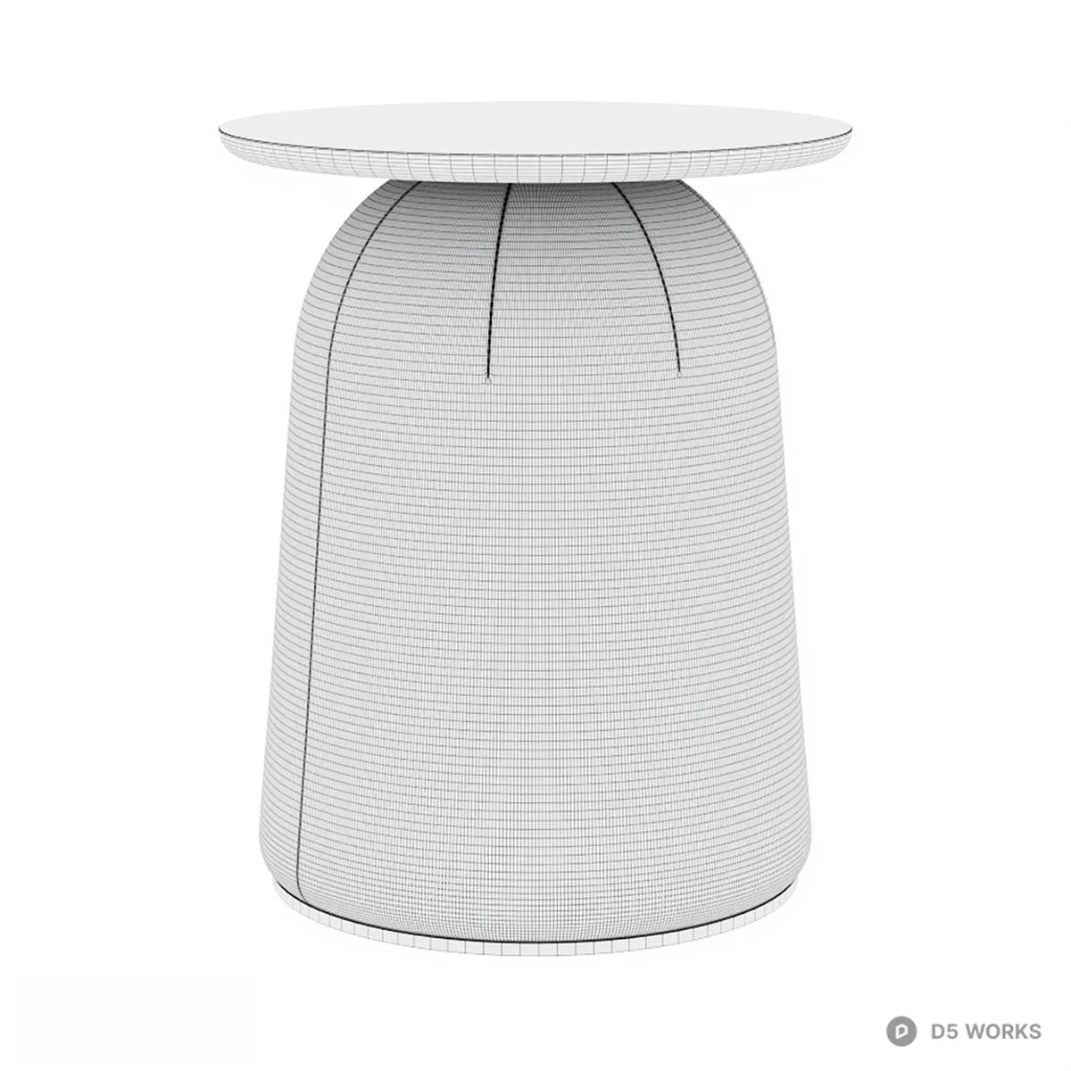 Textured Fabric Side Table With Wooden Top 3d model thumbnail 3