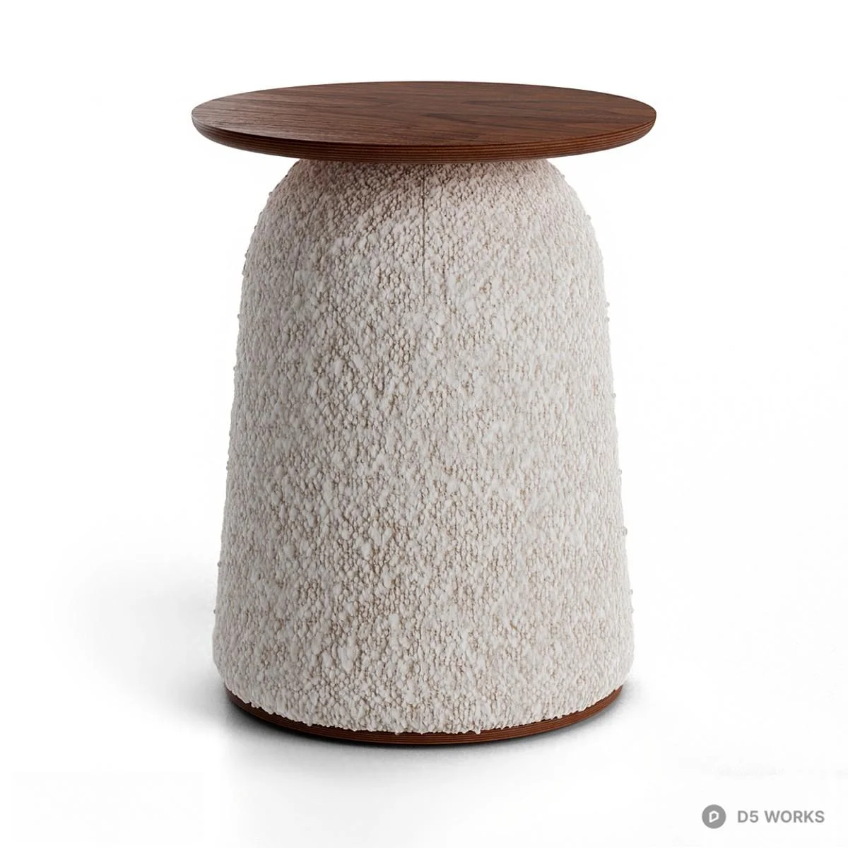 Textured Fabric Side Table With Wooden Top 3d model - Image 1