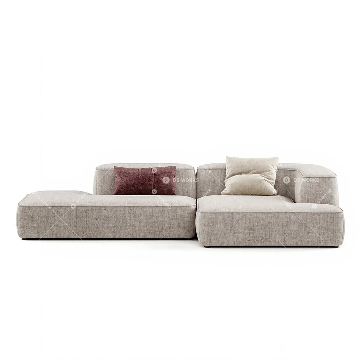 Organic Modern Three-seater Sofa 3d model thumbnail 4