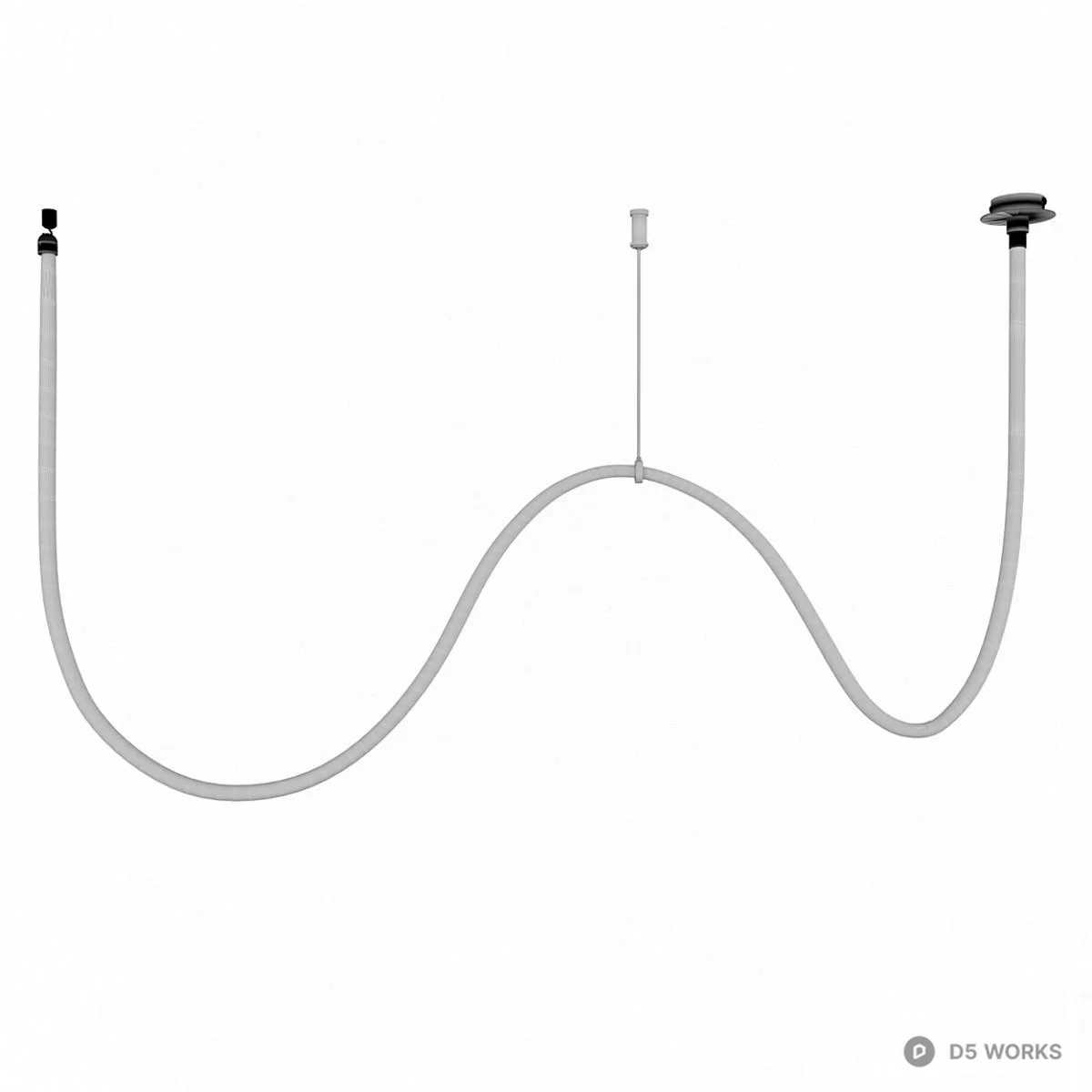 Minimalist Wave Pendant Light 3d model thumbnail 2