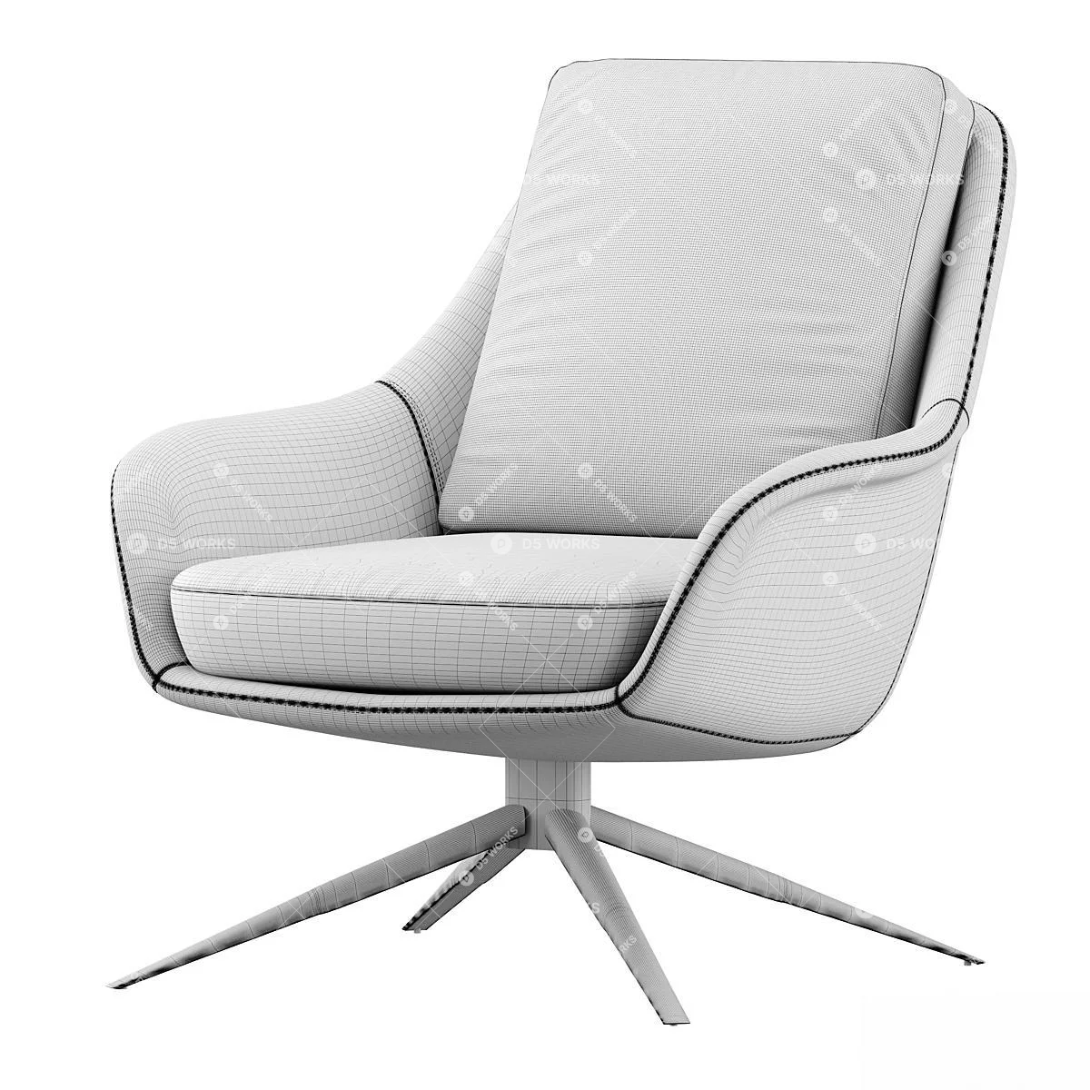 Modern Armchair 3d model thumbnail 2