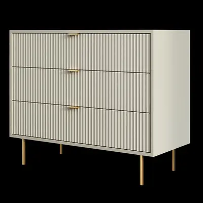 Ribbed Minimalist Chest Of Drawers 3d model