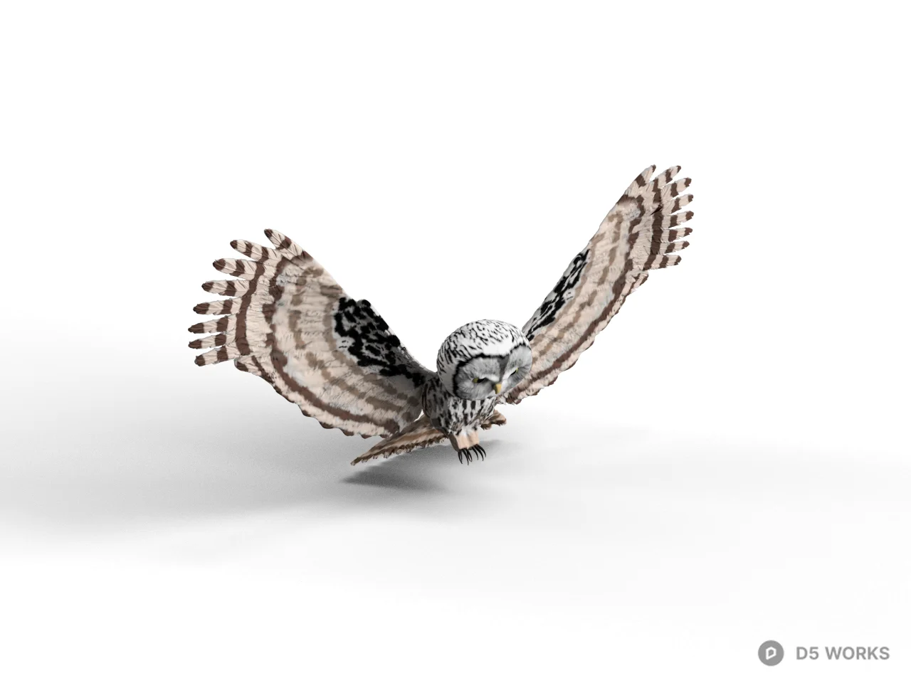 Flying Owl Sculpture 3d model - Image 1