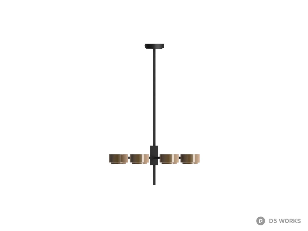 Modern Minimalist Pendant Chandelier 3d model thumbnail 2