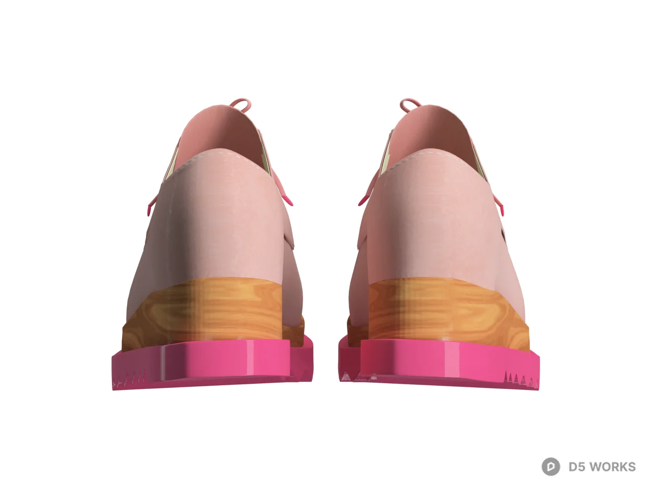 Pink Platform Shoes With Yellow Sole 3d model thumbnail 2