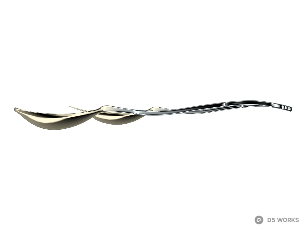 Minimalist Metal Spoon Set 3d model thumbnail 2