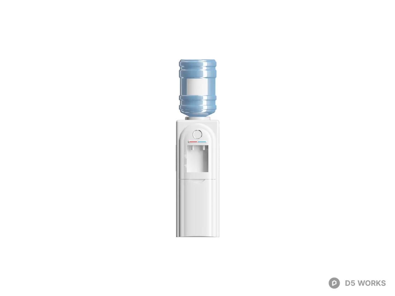 White Water Dispenser With Top Load Bottle 3d model thumbnail 2