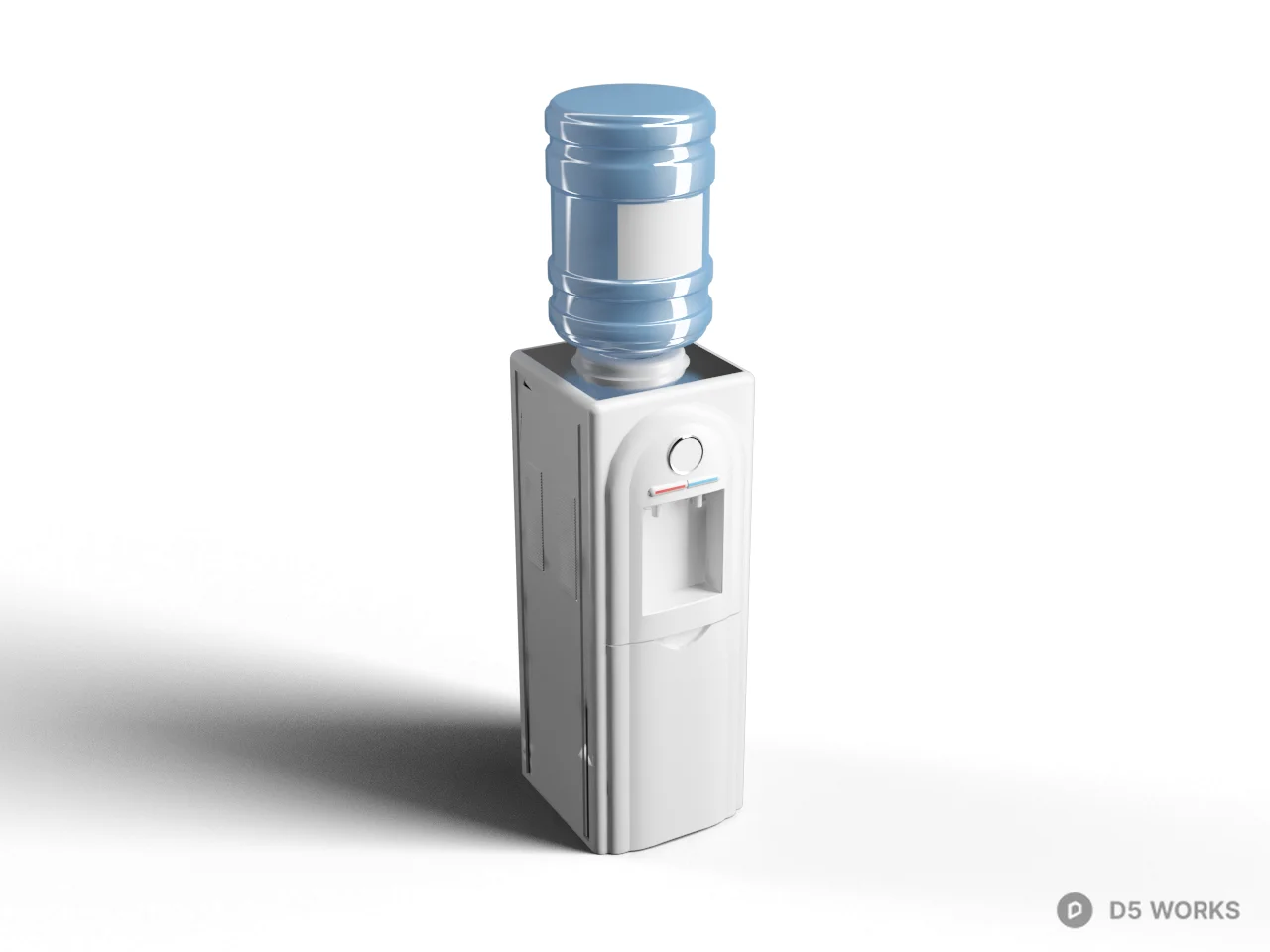 White Water Dispenser With Top Load Bottle 3d model - Image 1