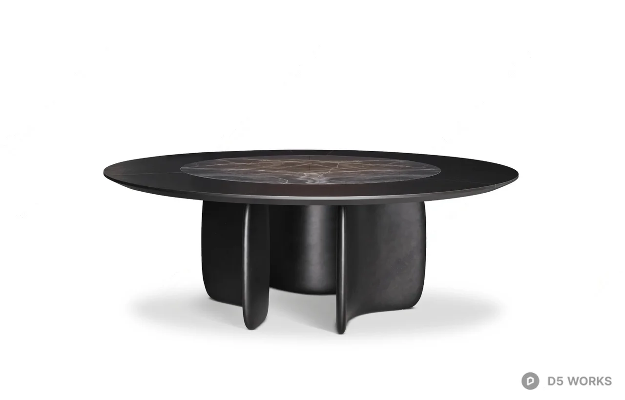 Minimalist Round Dining Table 3d model - Image 1