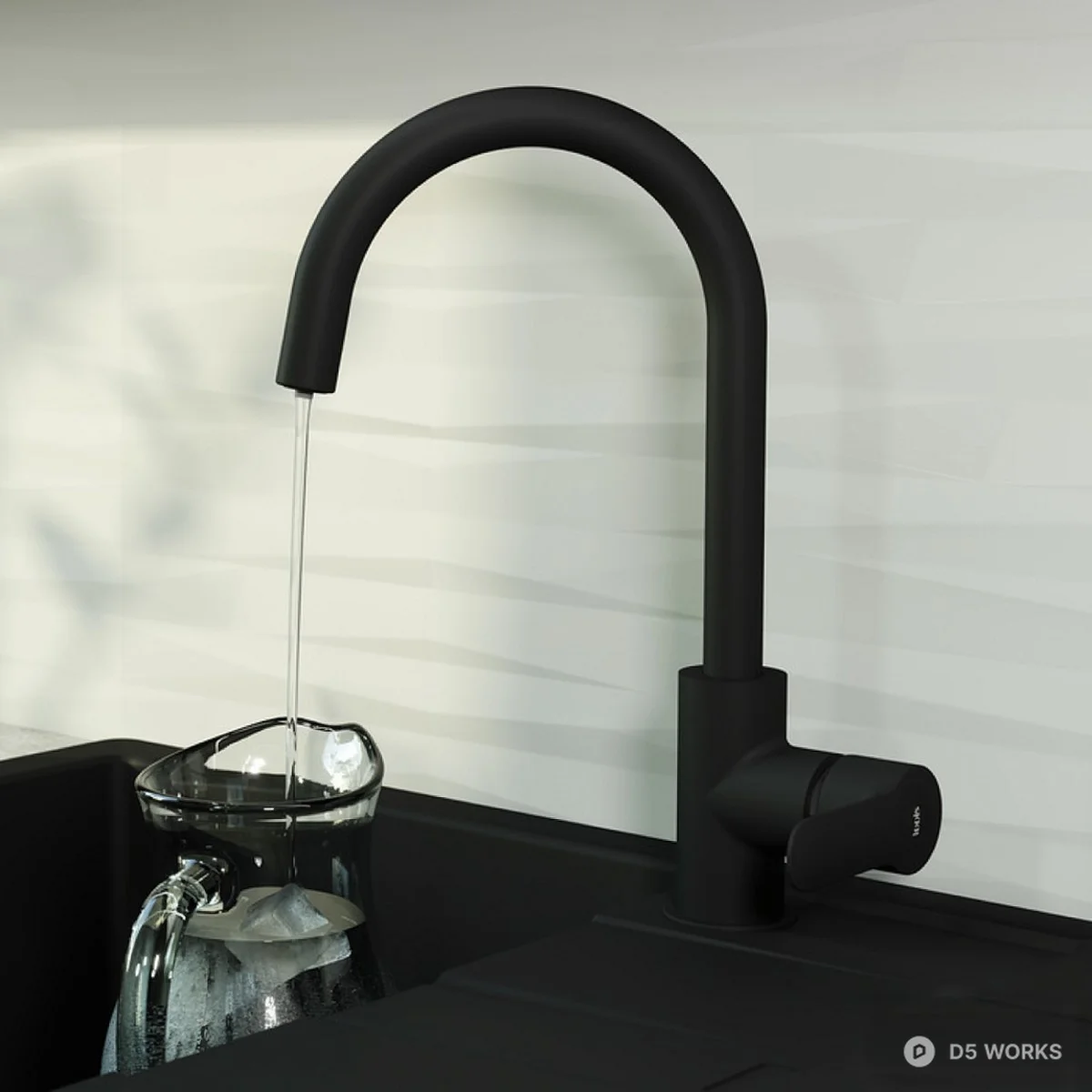 Minimalist Single Handle Kitchen Faucet 3d model thumbnail 4