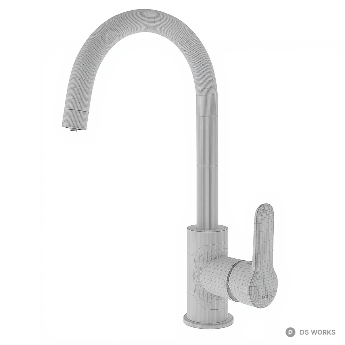 Minimalist Single Handle Kitchen Faucet 3d model thumbnail 2