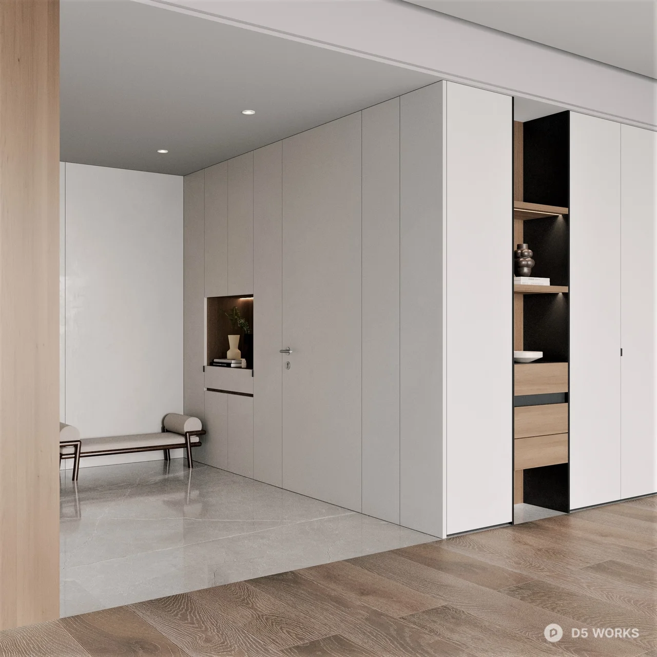 Minimalist Entryway With Integrated Storage 3d model - Image 1