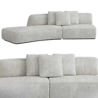 Modular Textured Fabric Sectional Sofa 3d model