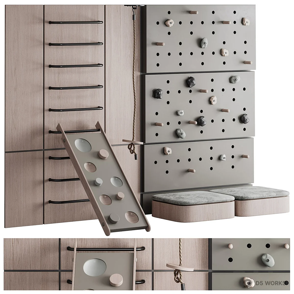 Minimalist Pegboard Storage Cabinet 3d model - Image 1