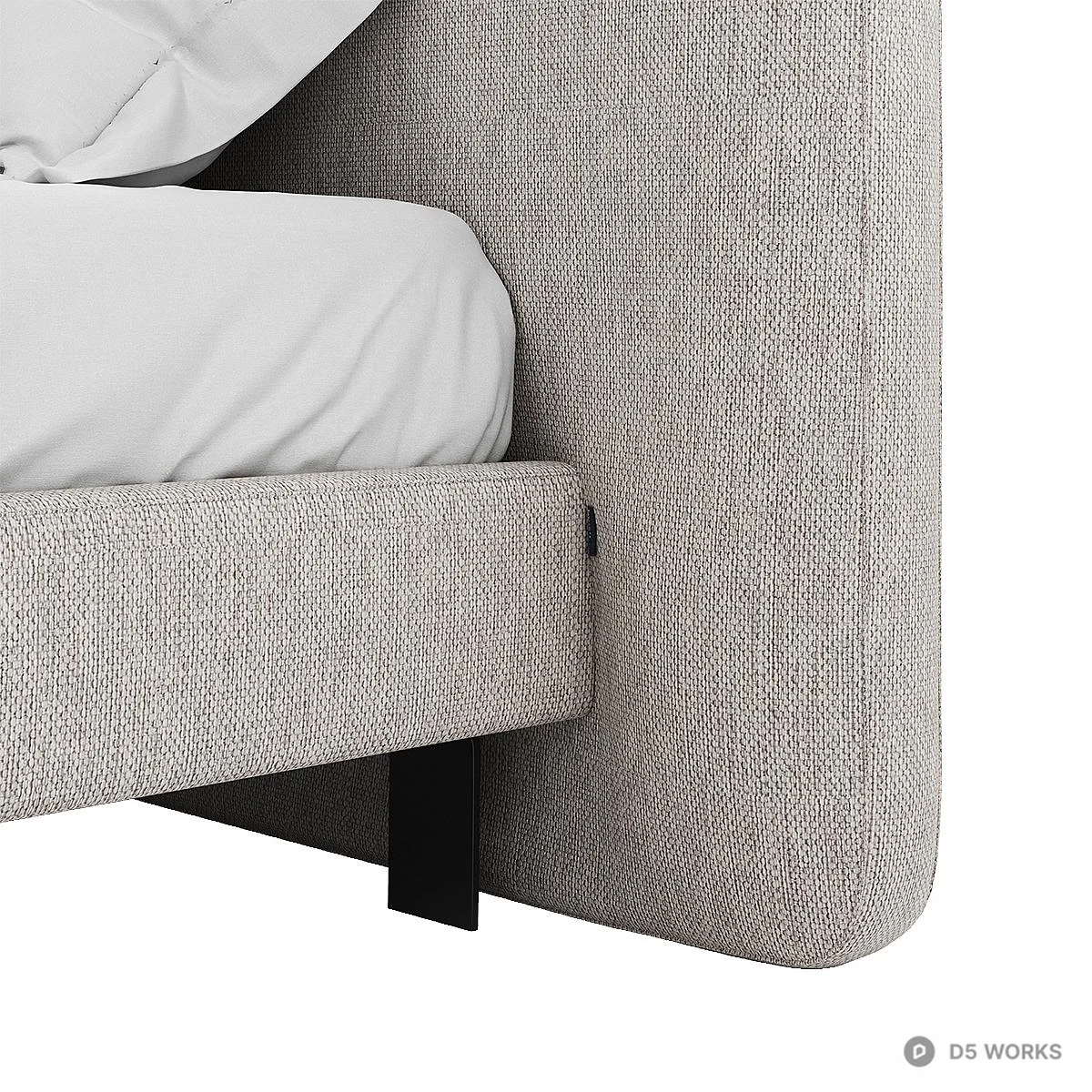 Minimalist Upholstered Double Bed 3d model thumbnail 4