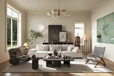 Mid-Century Modern Home Living Room