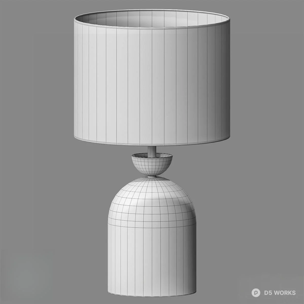 Glass Dome Base Table Lamp With Gold Finish 3d model thumbnail 2